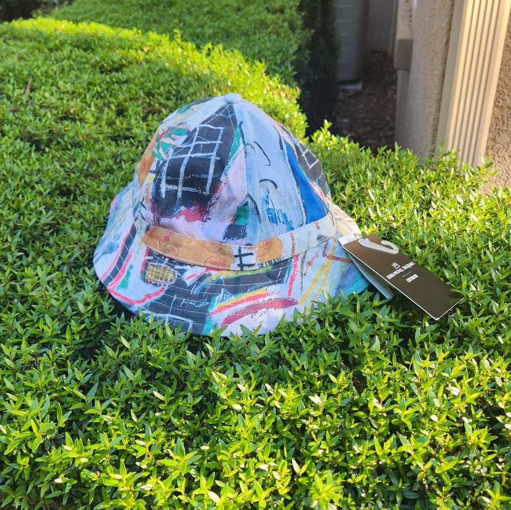 Jean Michael Basquiat X Cotton On Multicolor Artistic Bucket Hat - Picture 4 of 6